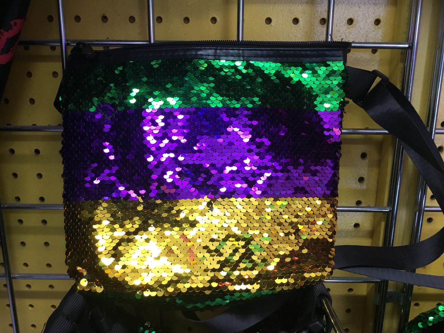 MARDI GRAS STRIPED SEQUIN FANNY PACK