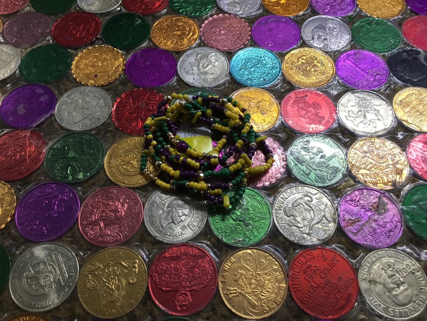 MARDI GRAS MULTI STRAND BEAD BRACELET SET