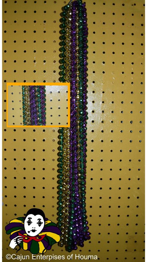 12MM 48" FACET PURPLE, GREEN AND GOLD