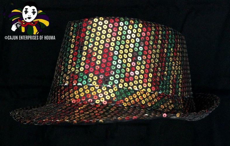 MULTI COLOR SEQUIN FEDORA HAT
