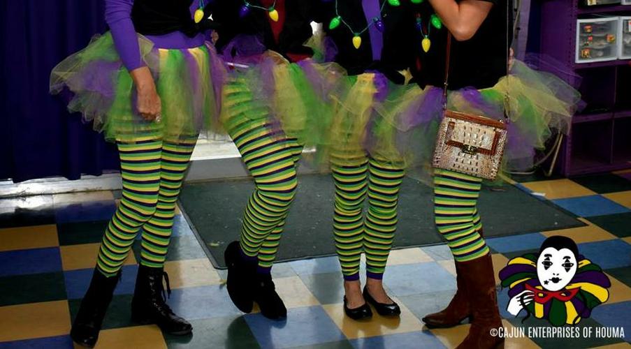 PURPLE, GREEN & GOLD STRIPED LEGGINGS