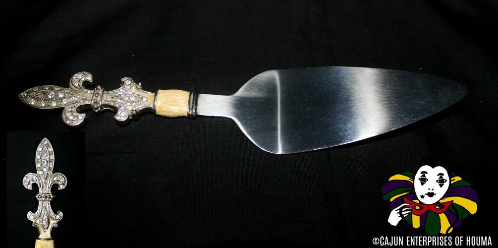 SILVER FDL w/STONES CAKE SERVER