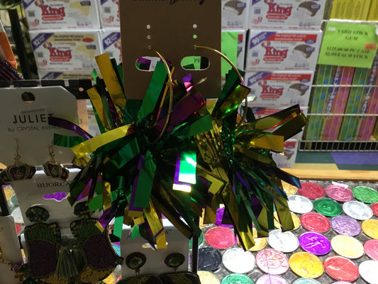 MARDI GRAS TINSEL EARRING