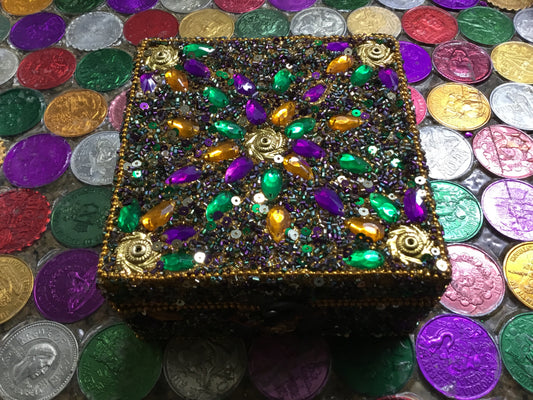 5" GOLD SQUARE STONE GIFT BOX