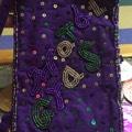 MARDI GRAS WORD SEED BEAD SHOULDER BAG