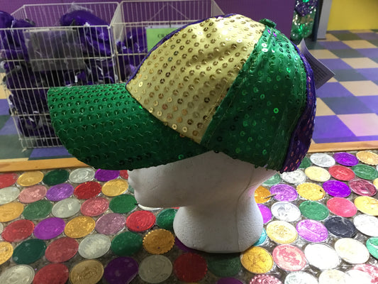 MARDI GRAS SEQUIN BASEBALL CAP