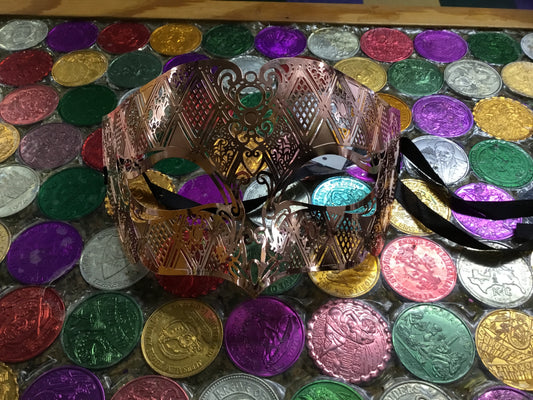 ROSE GOLD METAL FILIGREE HALF MASK