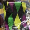 6-8 PURPLE, GRN, GLD & BLK HARLEQUIN LEGGINGS CHILD