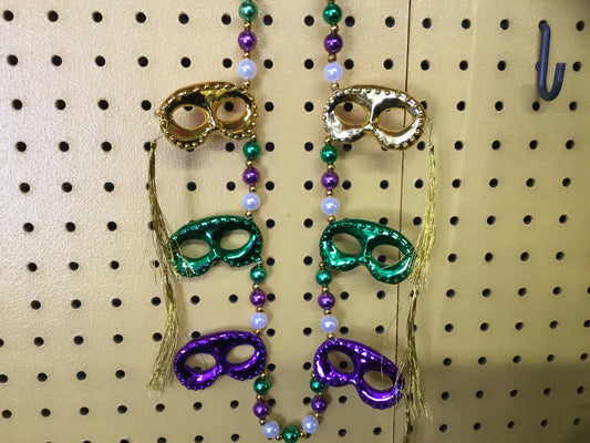 MARDI GRAS MASK WITH TINSEL BEAD