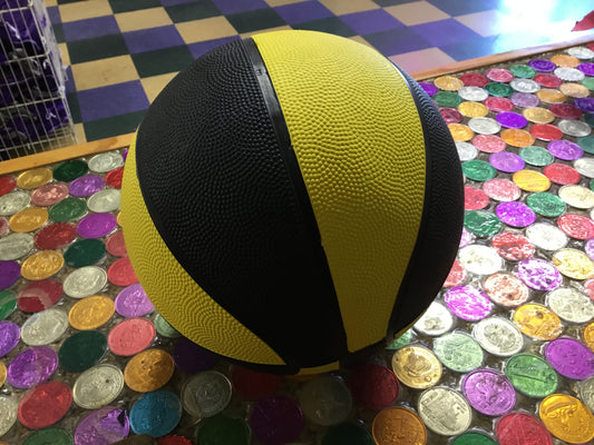 REGULATION BASKETBALL BLACK & YELLOW 9.5"