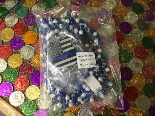 POLICE BLUE LINE FLAG BEAD
