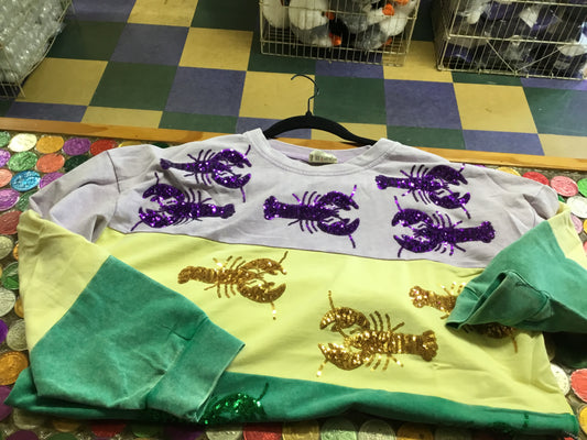 SEQUIN CRAWFISH WASHED SWEATSHIRT