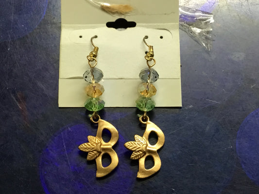 Light Gold Mask Hook Earrings