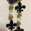 BLACK & GOLD FLEUR DE LIS MATTE