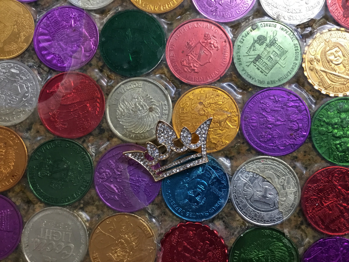 RHINESTONE CROWN BROOCH