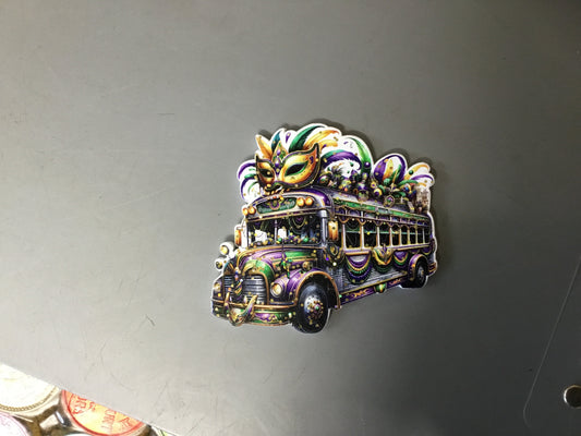 MARDI GRAS BUS MAGNET