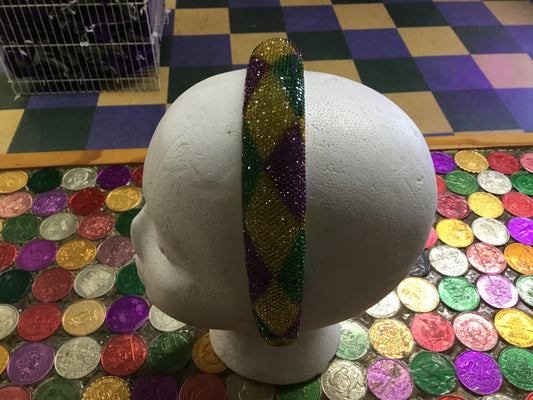 GOLD HARLEQUIN PATTERN CRYSTAL HEADBAND