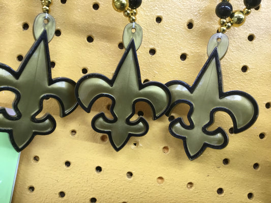 10MM BLACK & GOLD BEAD w/GOLD FDL