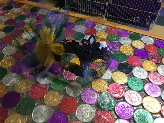 MARDI GRAS MASQUERADE MASK WITH FEATHERS