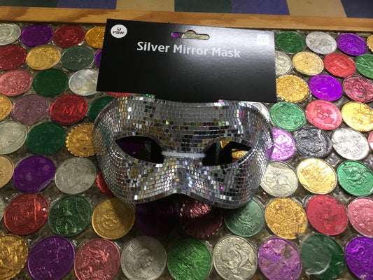 SILVER MIRROR HALF MASK
