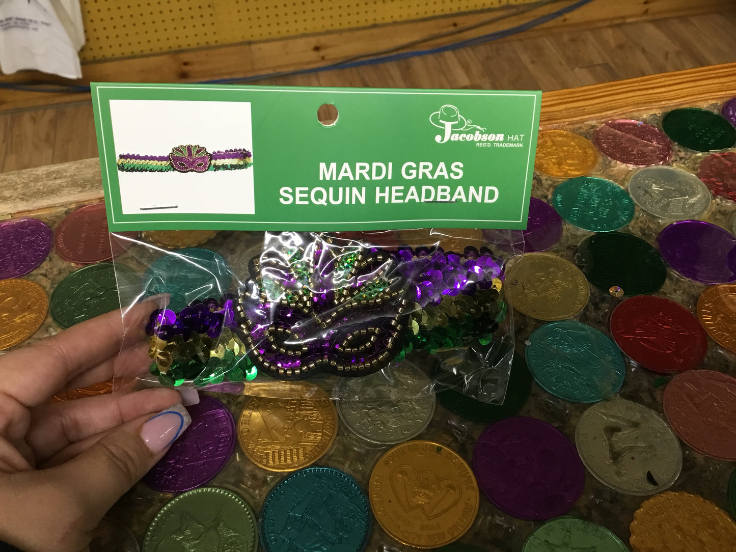 MARDI GRAS MASK SEQUIN HEADBAND