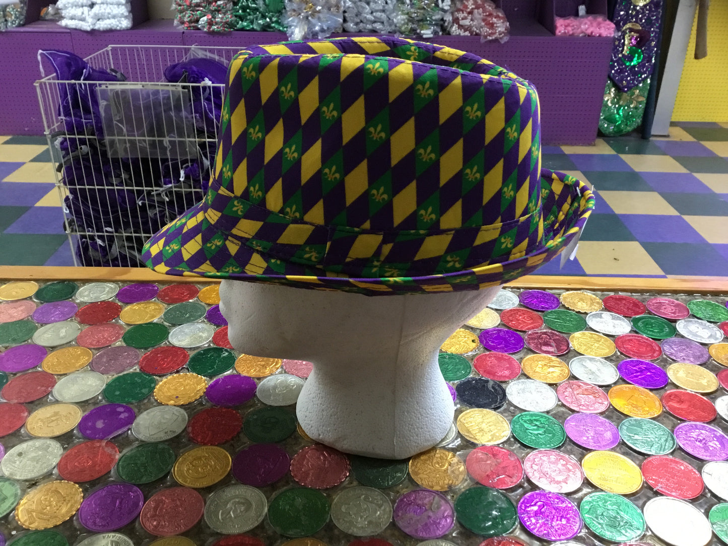 MARDI GRAS HARLEQUIN FEDORA