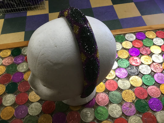 PURPLE HARLEQUIN PATTERN CRYSTAL HEADBAND