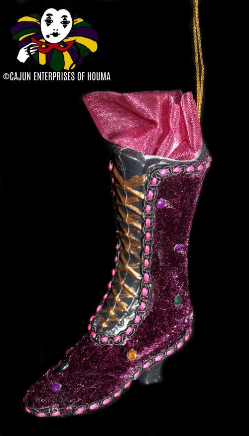 MAROON BOOT ORNAMENT