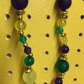 PURPLE, GREEN & GOLD FROSTED BEAD
