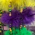 PURPLE, GREEN & GOLD FEATHER BEAD