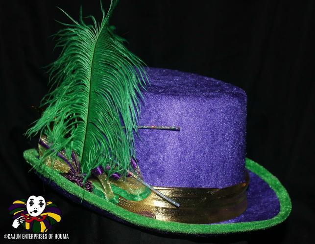 VELVET M/G TOP HAT w/FEATHER