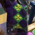 PURPLE, GRN & GLD DIAMON W/FDL SOCKS WOMEN