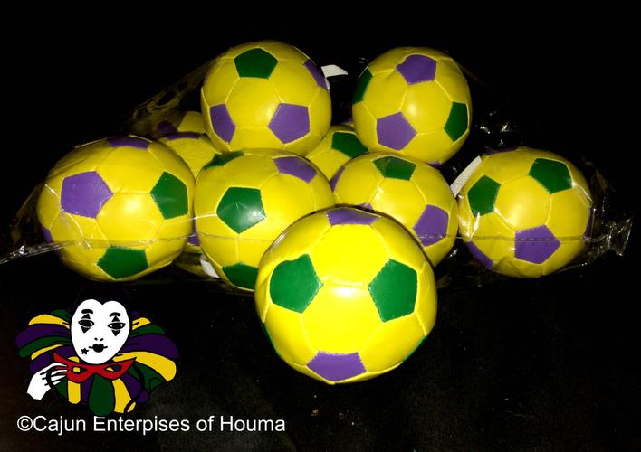 MARDI GRAS VINYL SOCCER BALL 3.5"