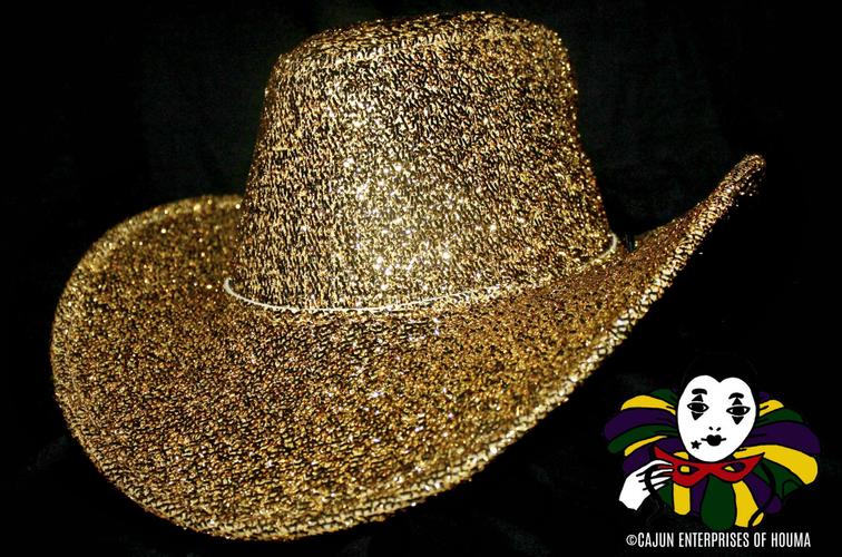 GOLD GLITTER COWBOY HAT