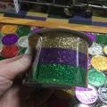 MARDI GRAS GLITTER STRIPE 2.5 X 5 YDS