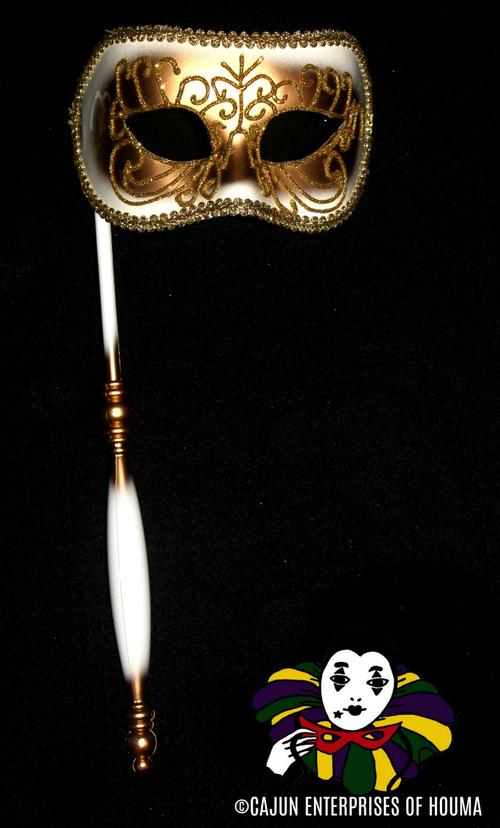 GOLD MASK W/WHITE & GOLD STICK