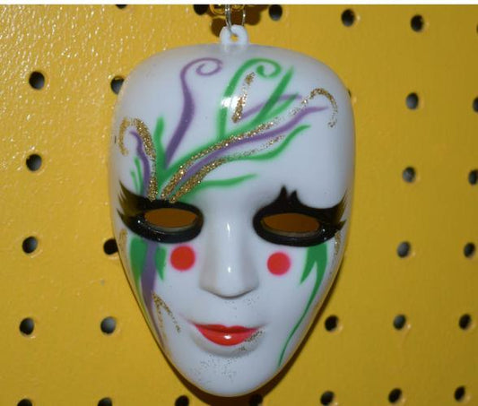 MARDI GRAS BRAID WITH PLASTIC PAINTED MASK