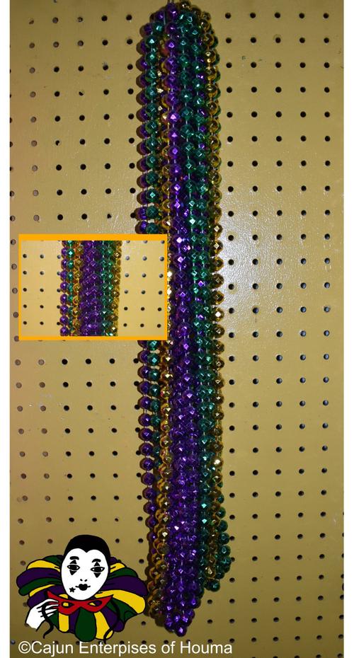 14MM 48" FACET PURPLE, GREEN & GOLD